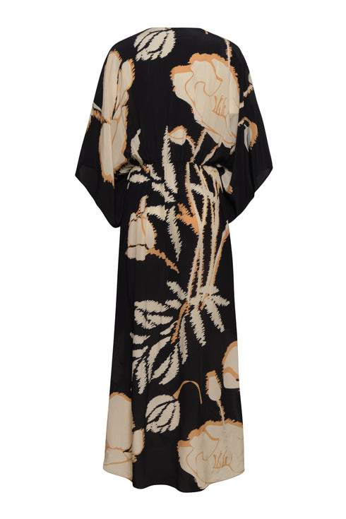San Cipriano Crepe Chine Tunic / Black - Beige Gladiolos